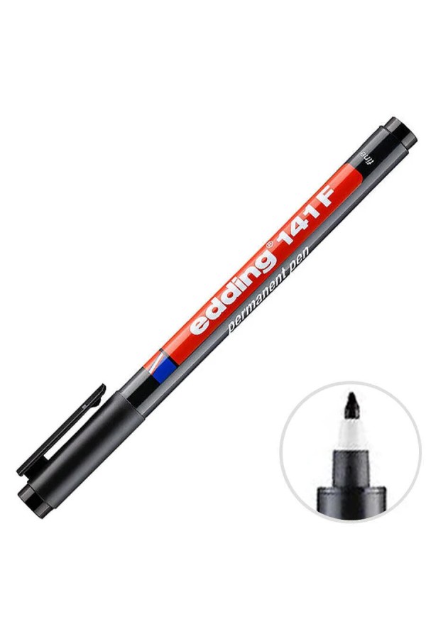 Edding 141F Permanent Asetat Kalem Siyah F Uç