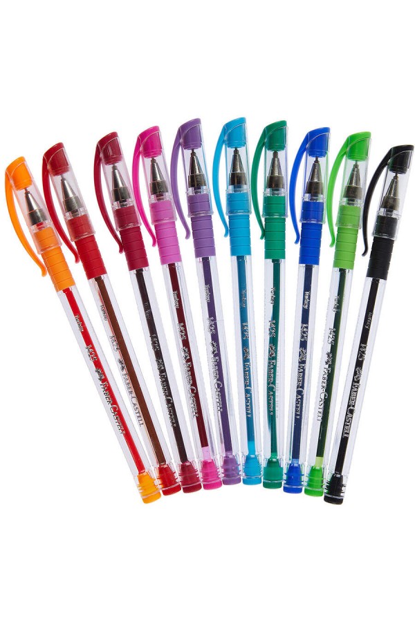 Faber-Castell 1425 Renkli Tükenmez Kalem 10 Renk