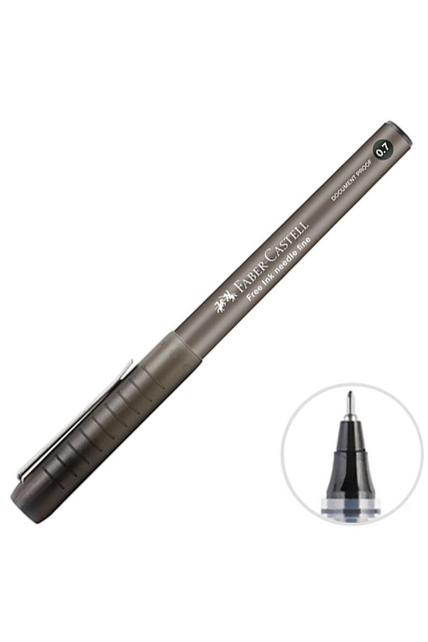 Faber-Castell Free Ink İğne Uç Kalem 0.7 mm Siyah