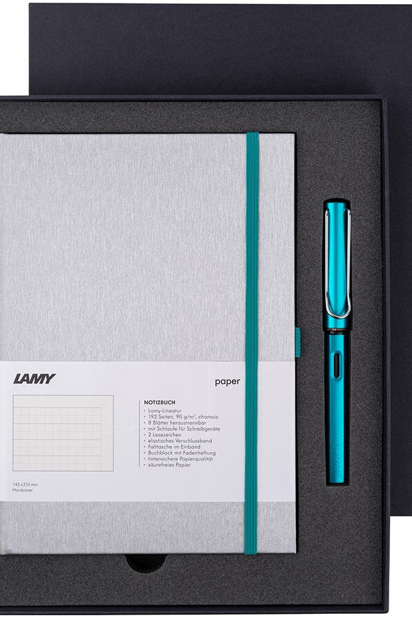 Lamy B1TL-23 Sert Kapak Defter A5 96 Yaprak Çizgili ve Safari Dolma Kalem Seti Turmaline