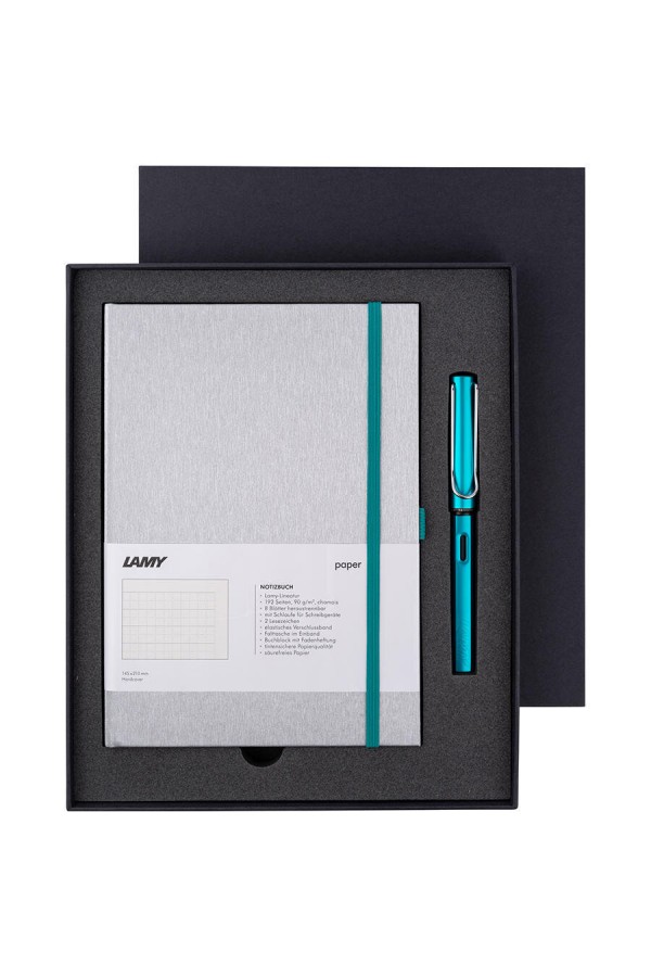 Lamy B1TL-23 Sert Kapak Defter A5 96 Yaprak Çizgili ve Safari Dolma Kalem Seti Turmaline