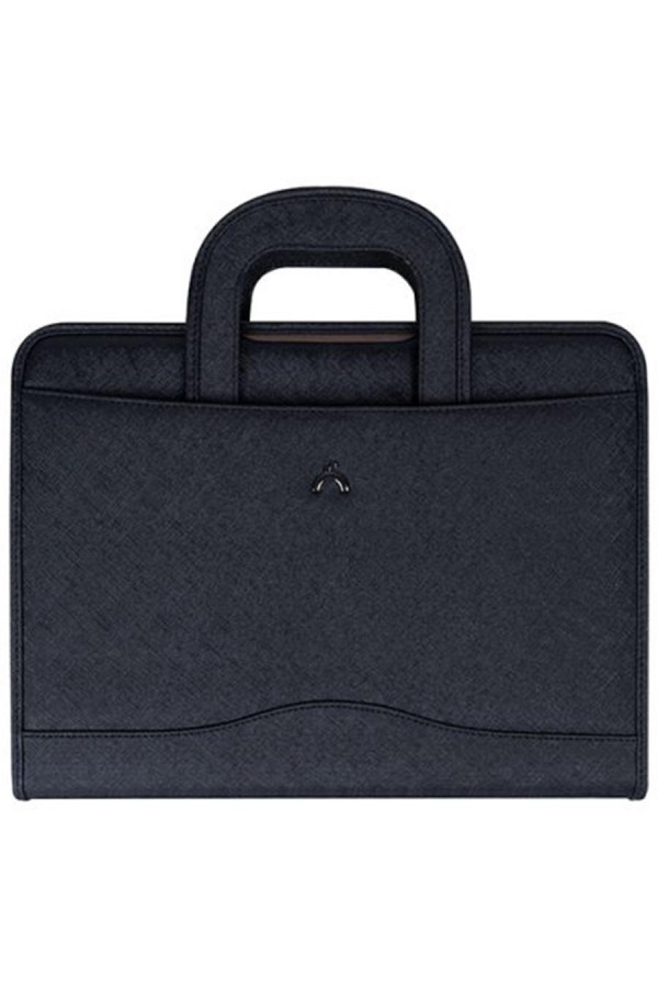 Önder Exclusive Milano Gizli Saplı Çift Fermuarlı Evrak Çantası Deri Siyah