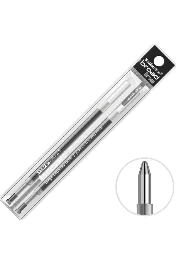 Scrikss Broadline Jel İmza Kalemi Yedeği 1.0 mm Siyah 2'li Paket