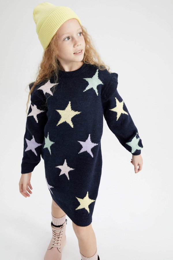 Kız Çocuk Uzun Kollu Triko Elbise