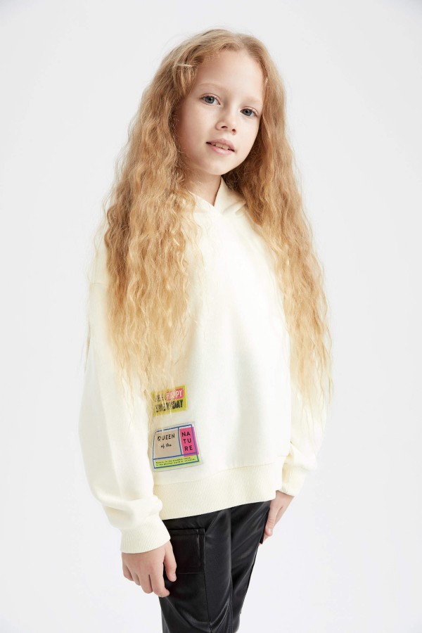 Kız Çocuk Kapüşonlu Sweatshirt
