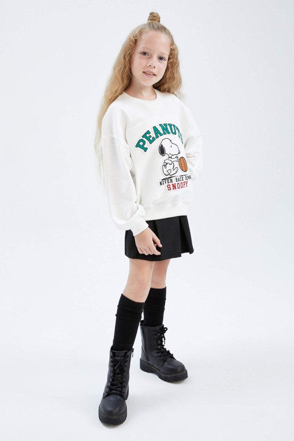 Kız Çocuk Yarım Fermuarlı Yaka Sweatshirt