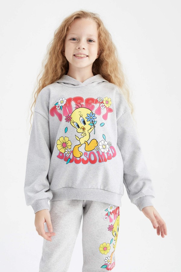 Kız Çocuk Looney Tunes Kapüşonlu Sweatshirt